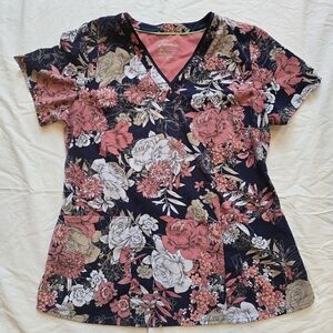 Floral Pri T Scrub Top